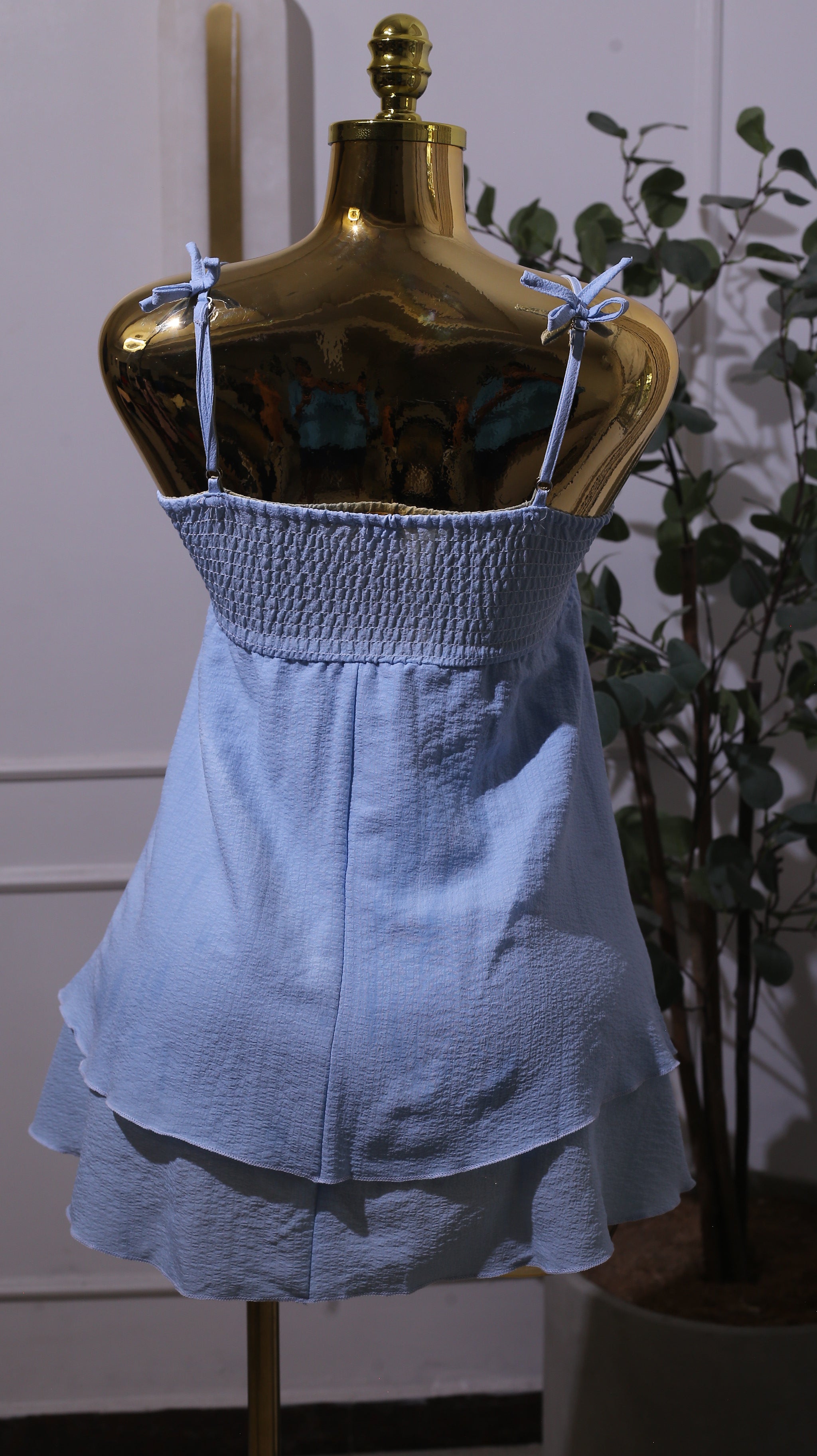 Light Blue Layered Mini Dress