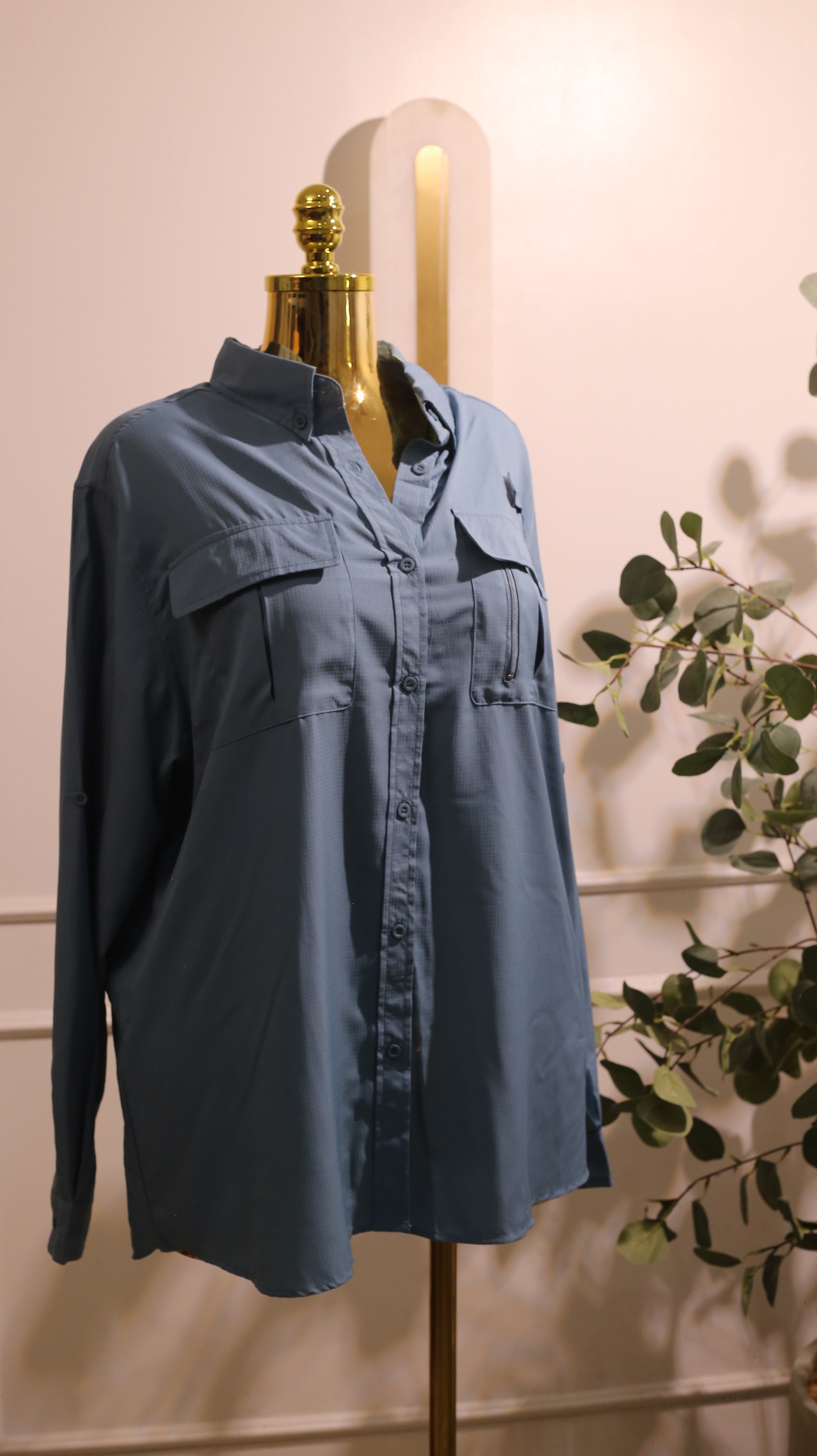 Light Blue Long-Sleeve Button-Down Shirt