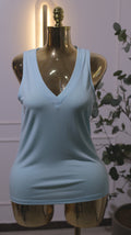 Light Blue V-Neck Tank Top