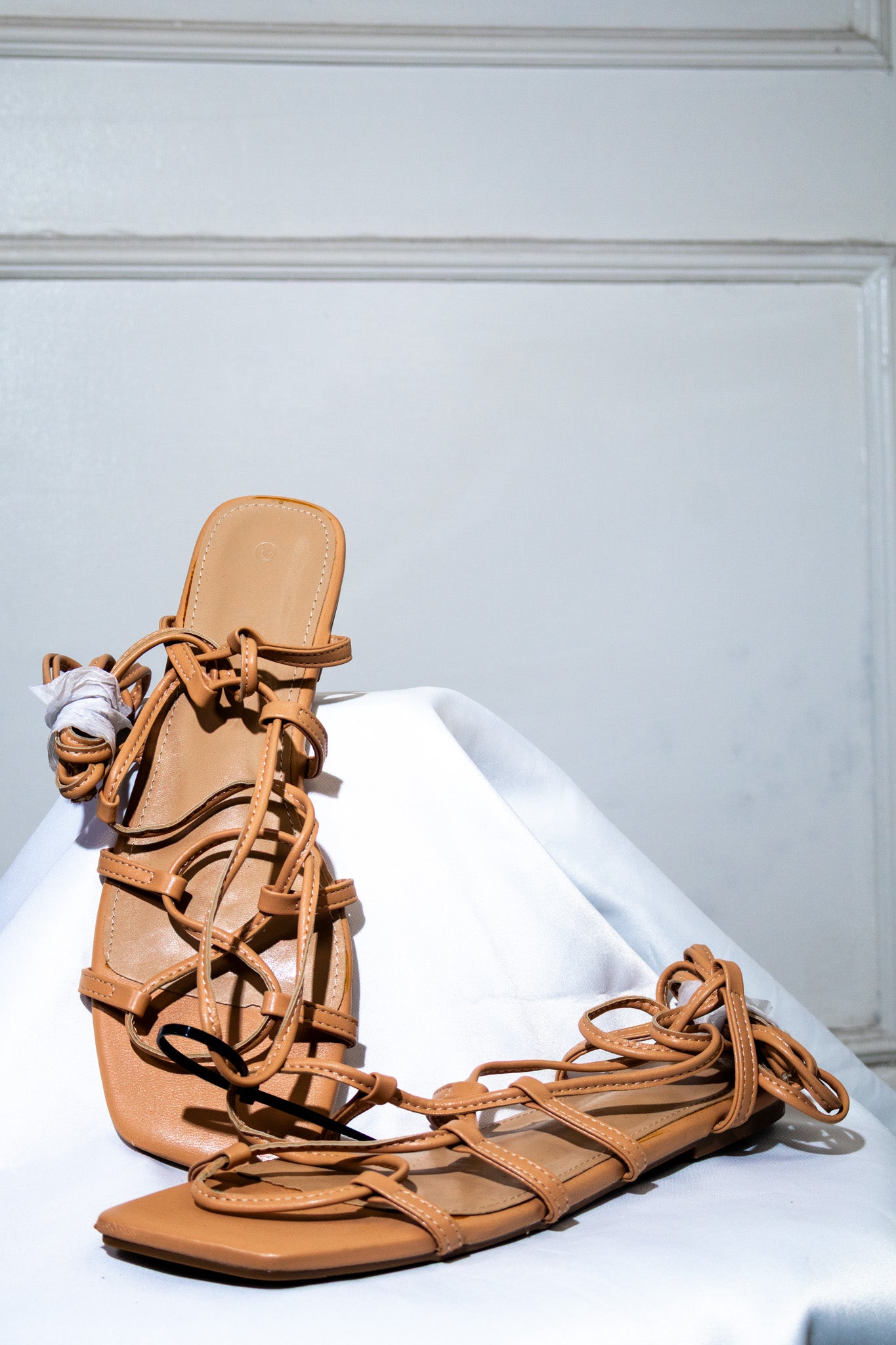 Light Brown Gladiator Flat Sandals