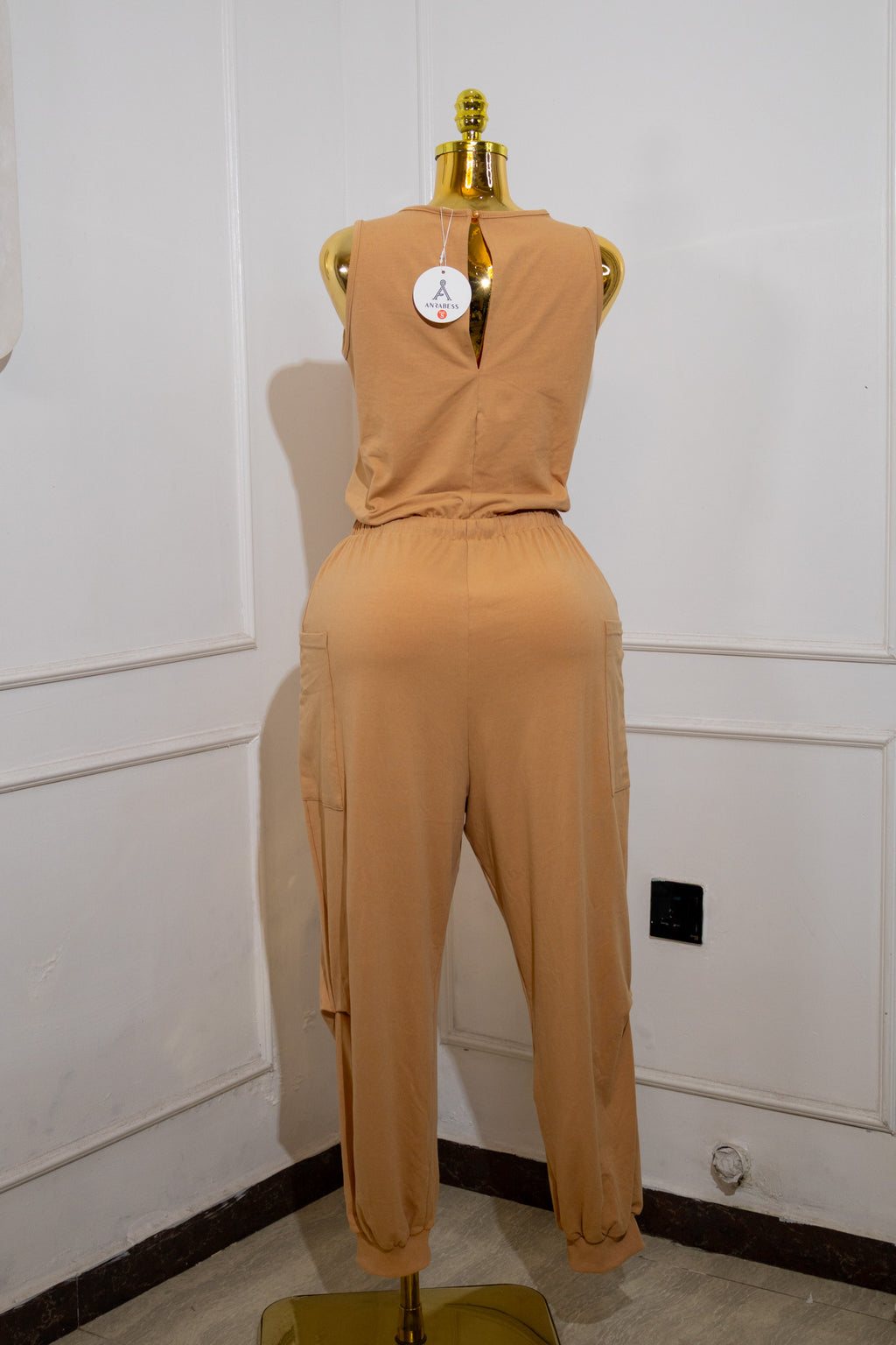 Light Brown Knitted Jumpsuit