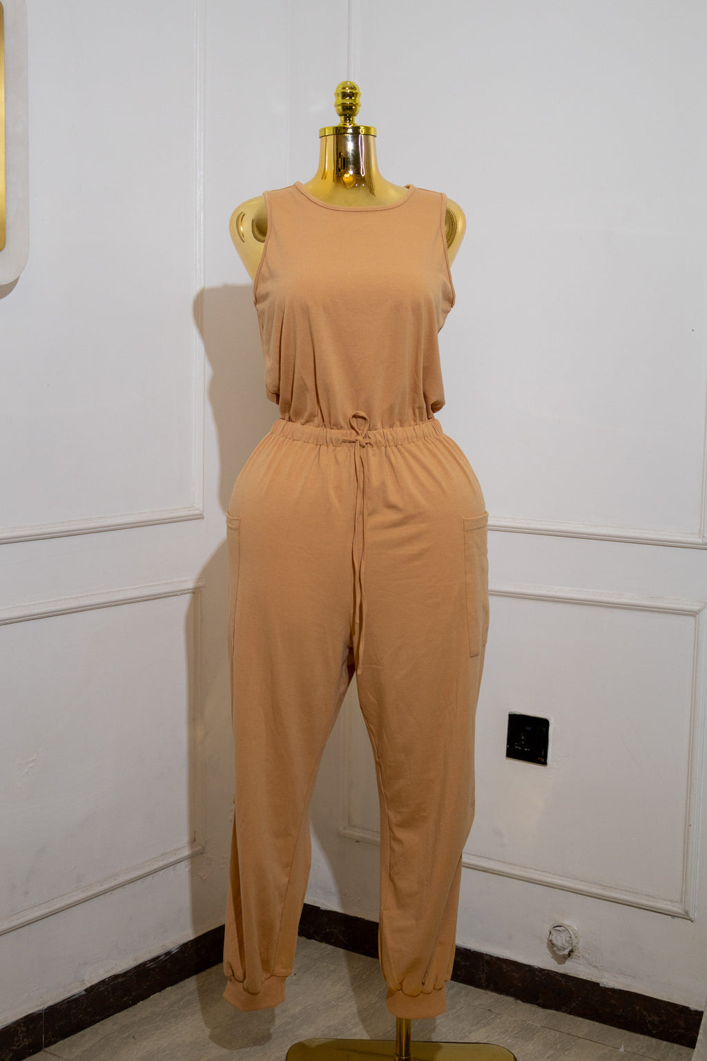 Light Brown Knitted Jumpsuit