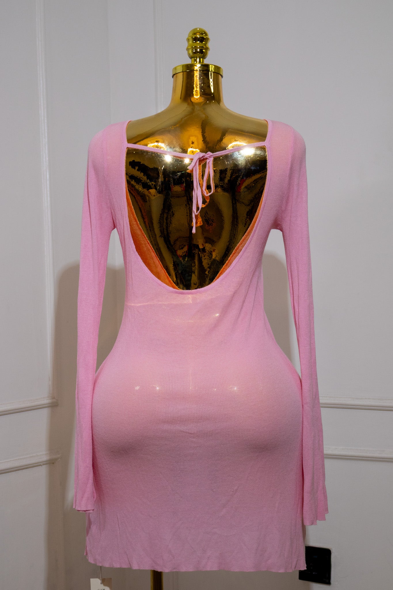 Light Pink Mesh Mini Dress
