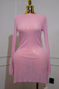 Light Pink Mesh Mini Dress