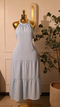 Light Blue Tiered Sleeveless Dress