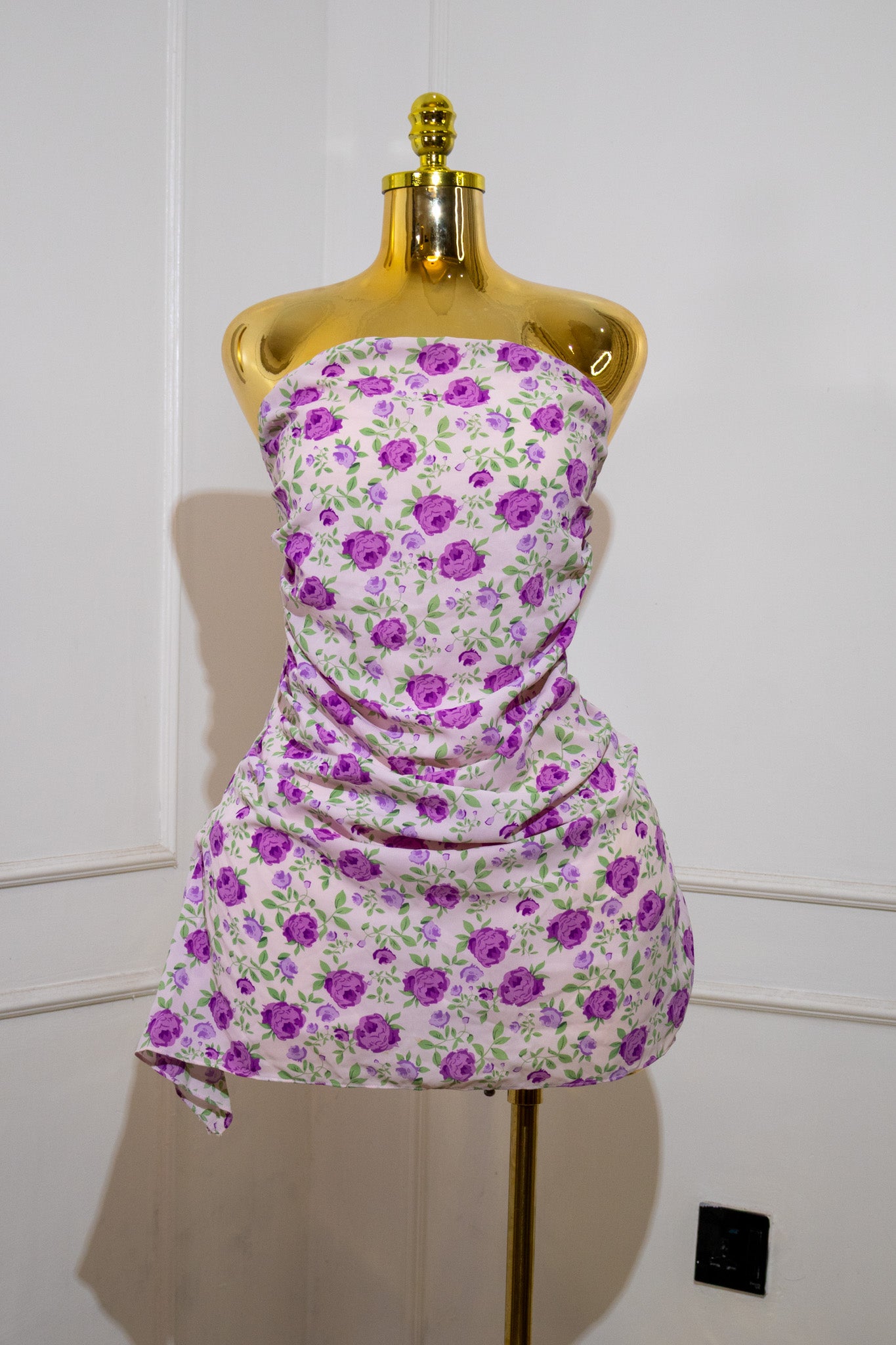 Lilac Floral Corset Mini Dress