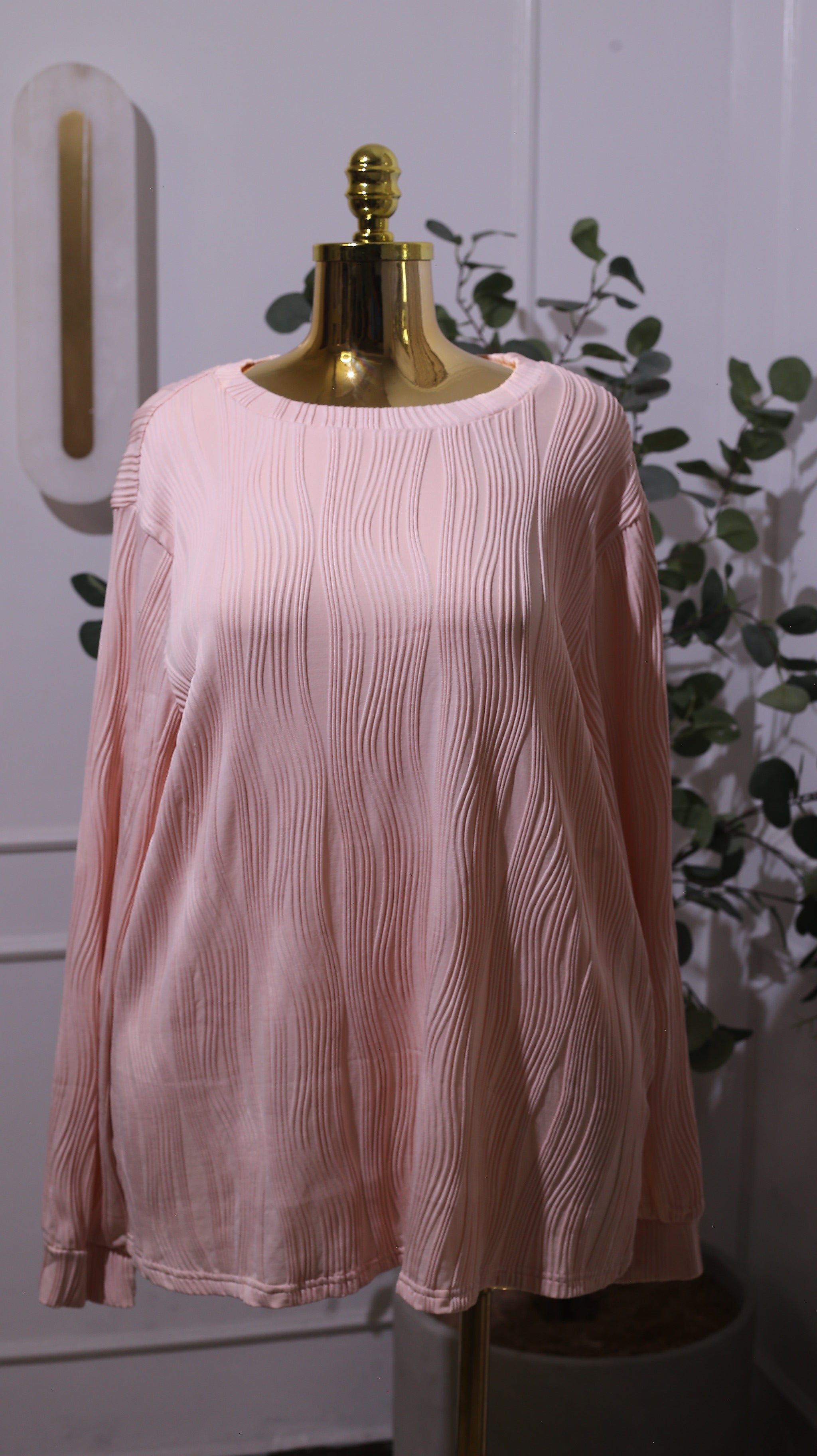 Longline Top In A Light Pink Color