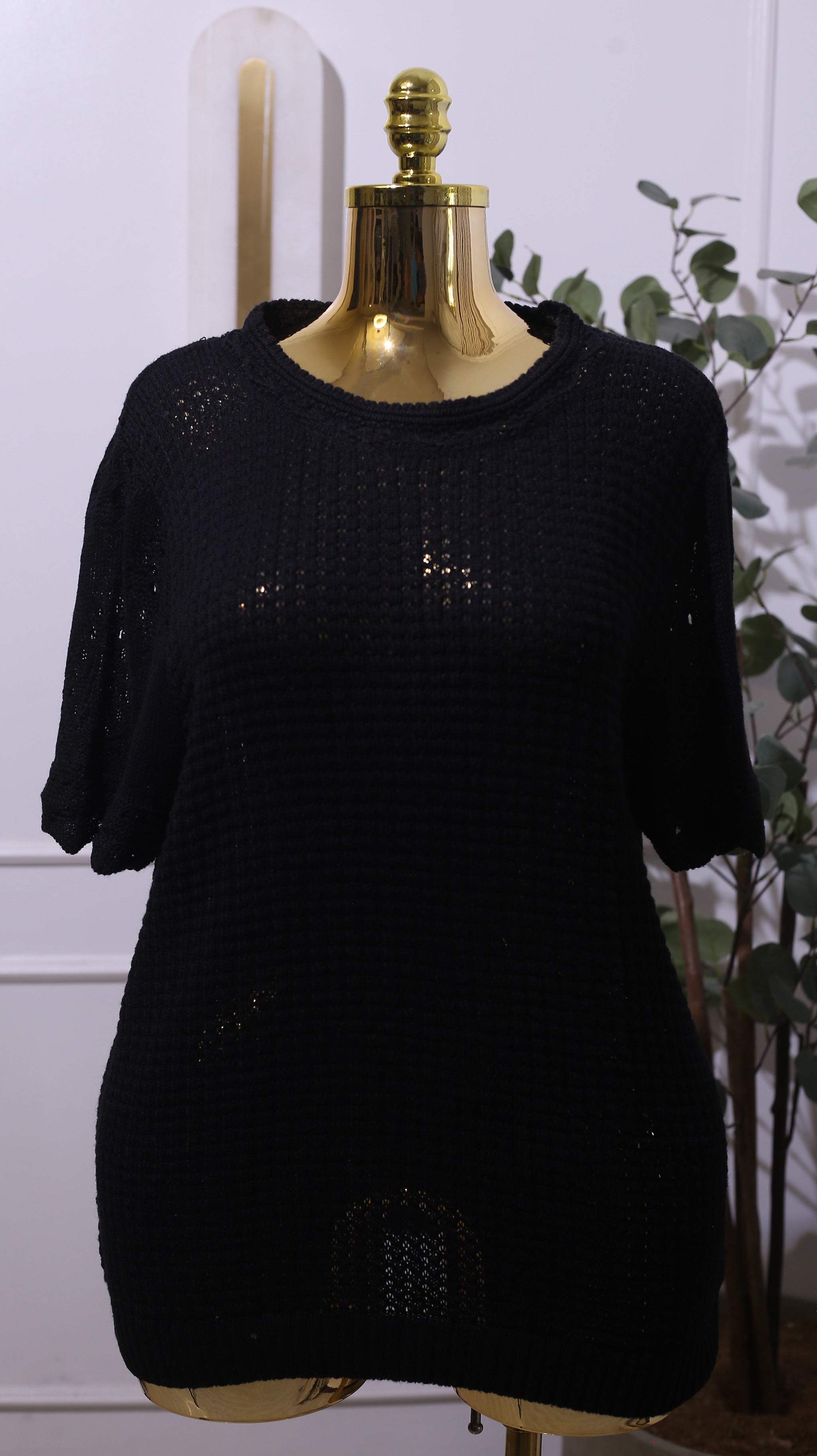 Mesh Crew T-shirt In Black