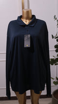 Navy Blue Long-sleeve Polo Shirt