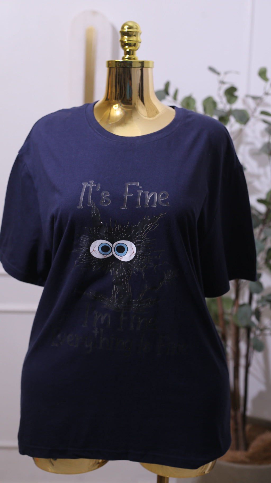 Navy Graphic T-Shirt- wide eye