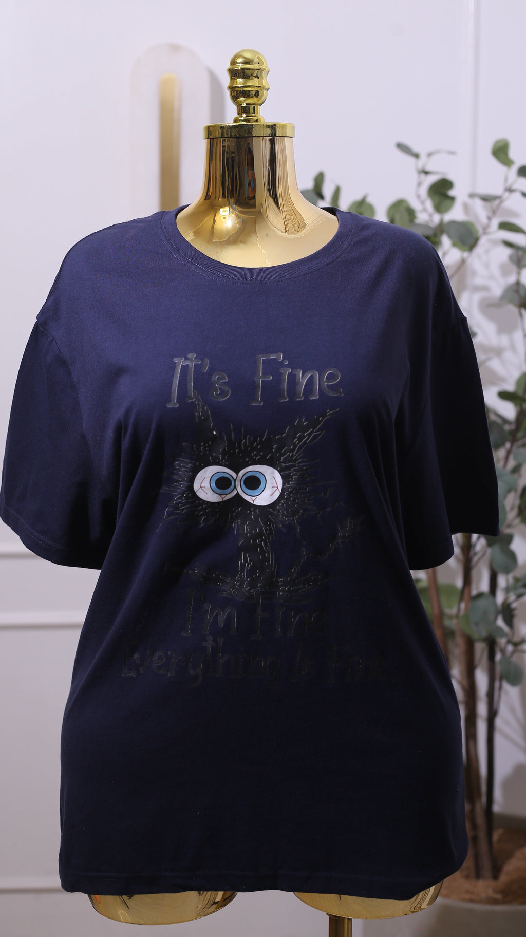 Navy Graphic T-Shirt- wide eye