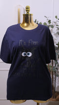 Navy Graphic T-Shirt- wide eye