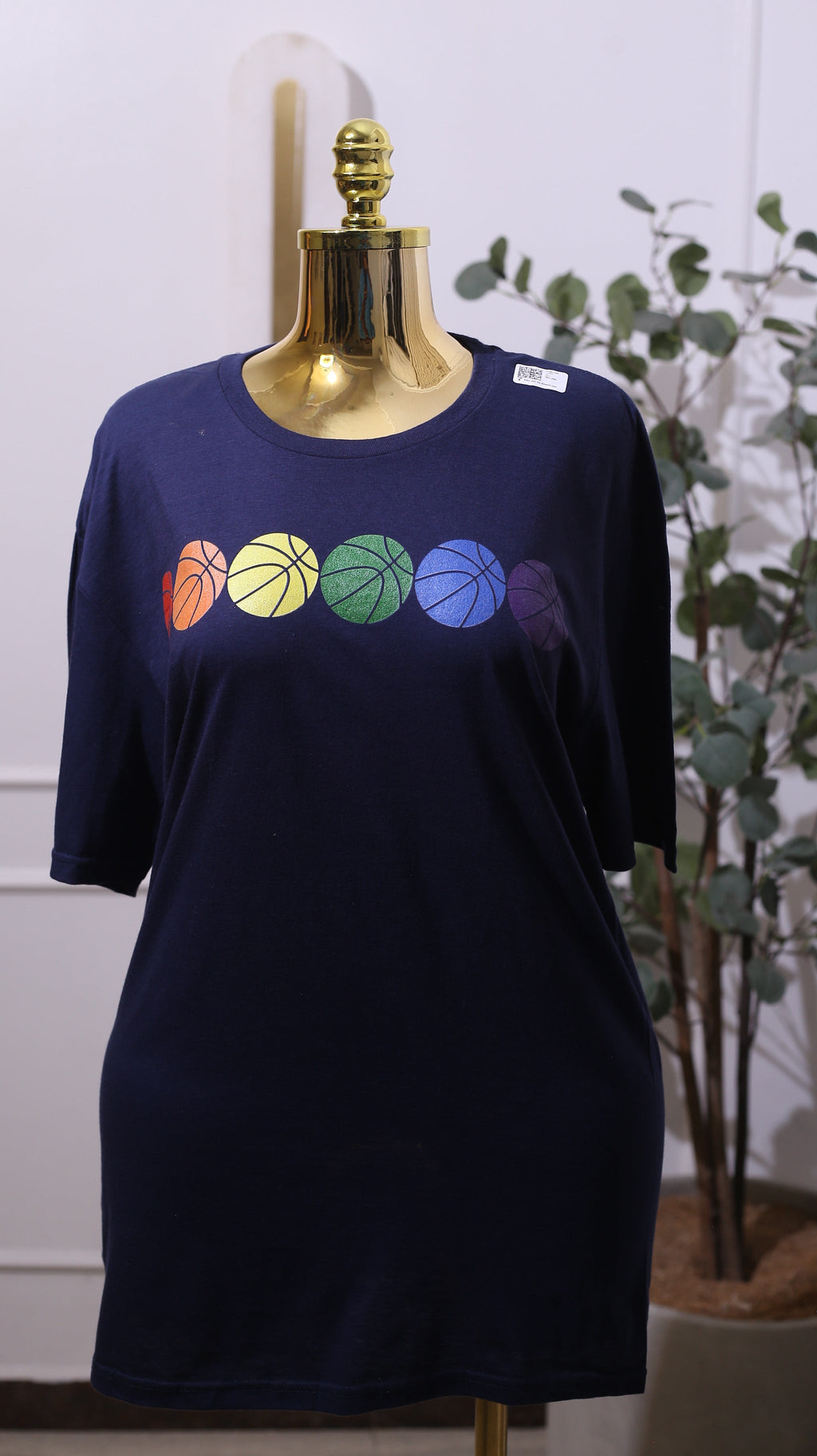 Navy Graphic T-Shirt- basketball