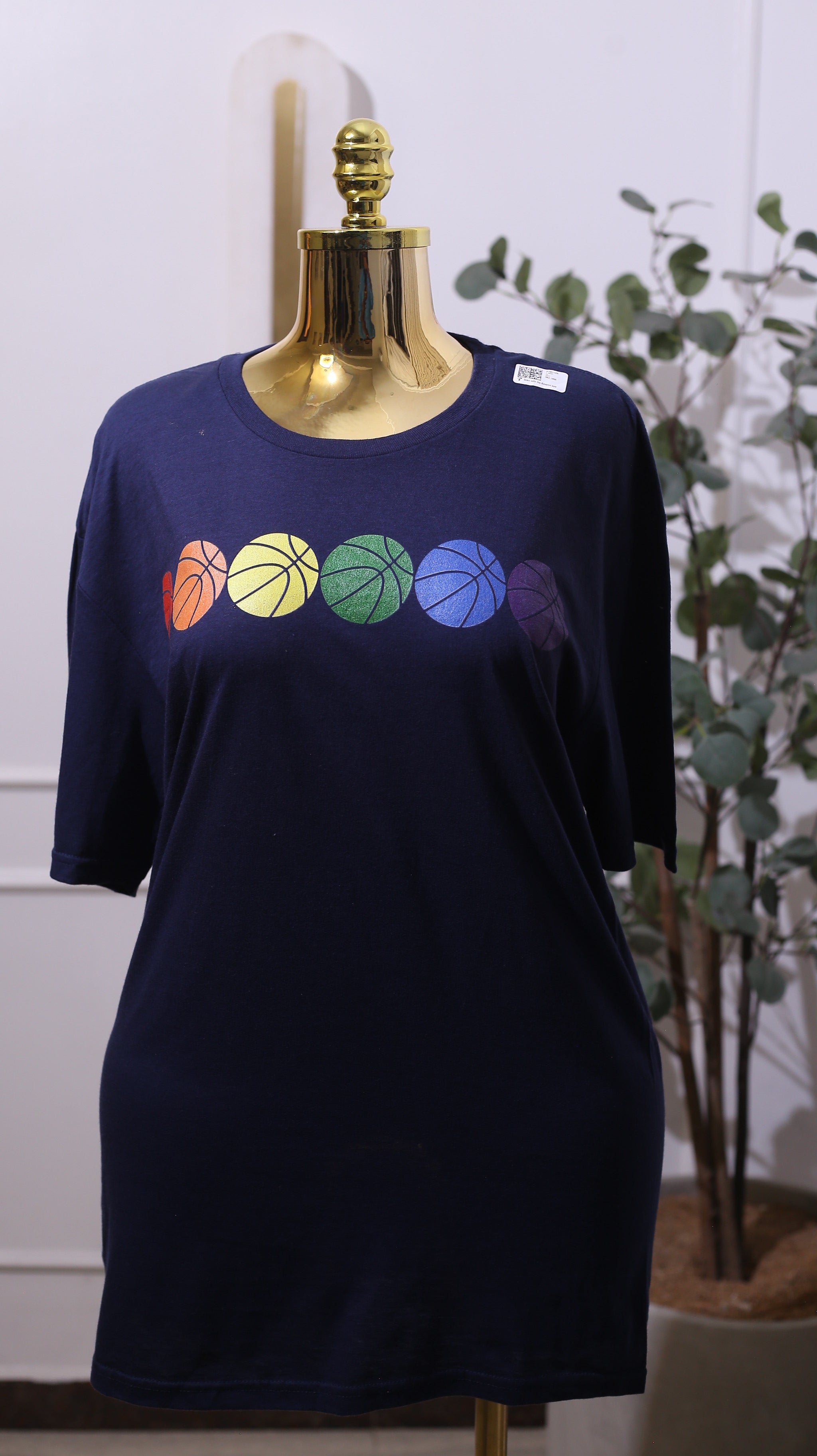 Navy Graphic T-Shirt- basketball
