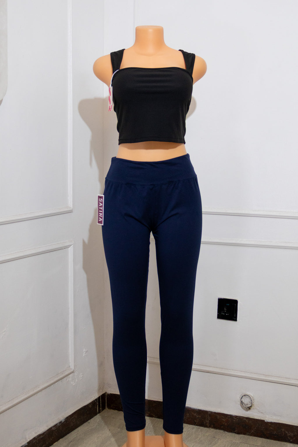 Navy High-Waisted Leggings