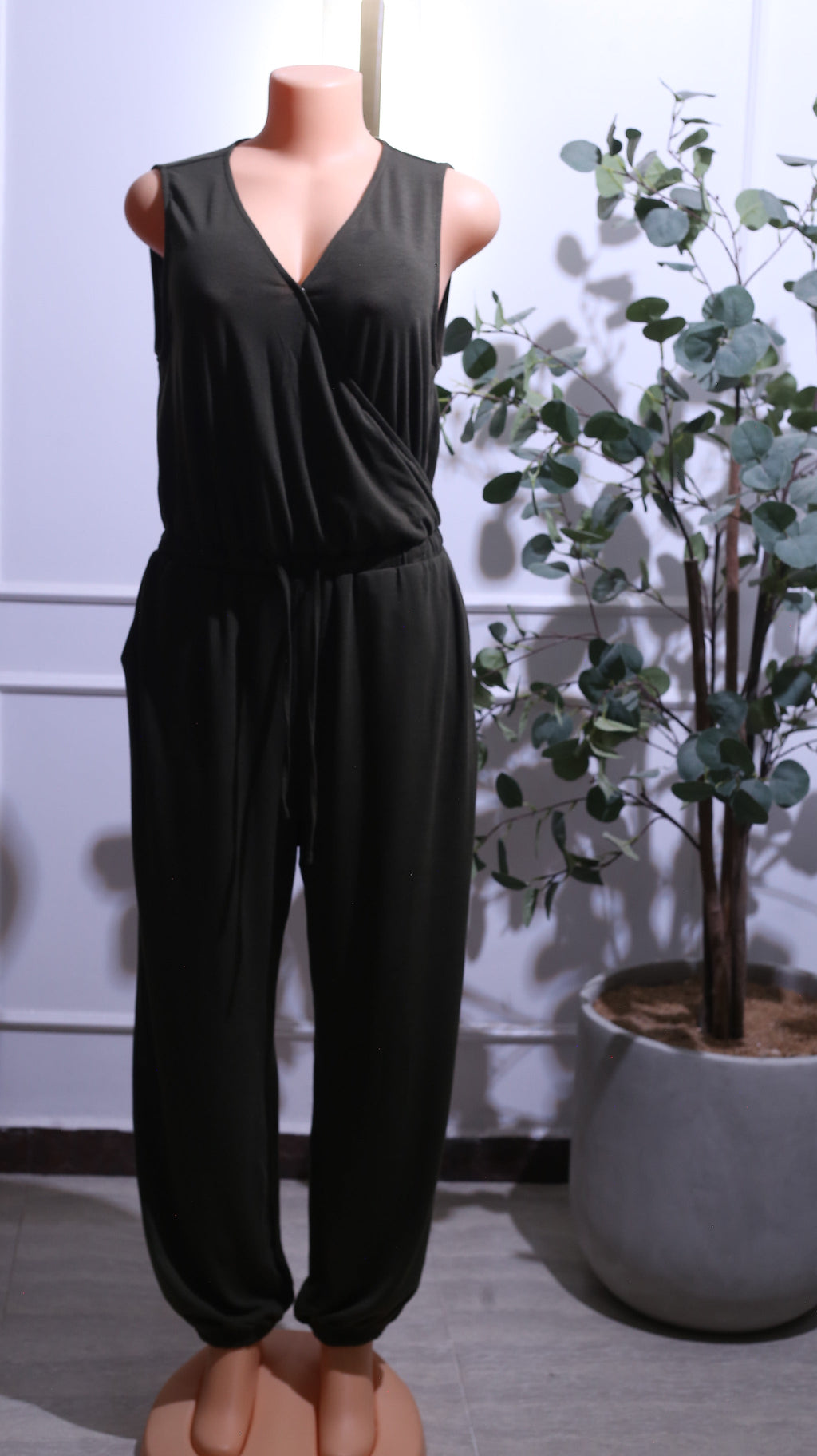 Olive Green Casual Jumpsuit