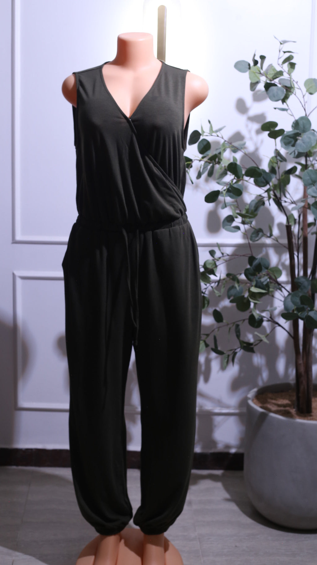 Olive Green Casual Jumpsuit