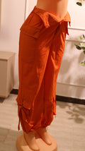 Orange Wide-Leg Cargo Pants