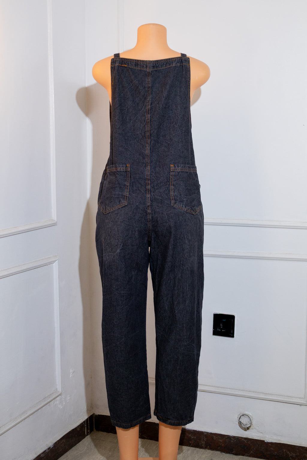 Painted Denim Bib Overalls