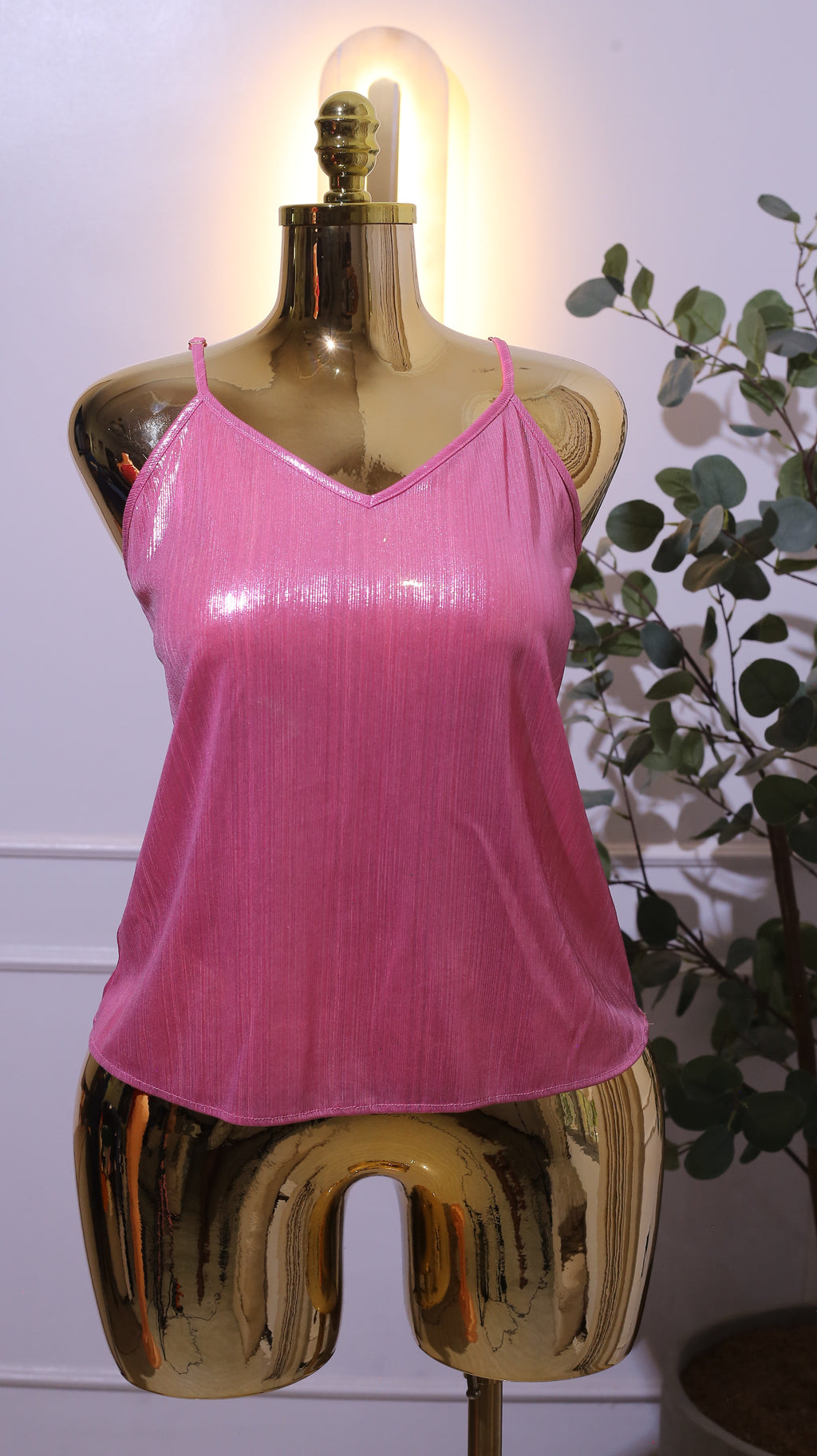 Pink Iridescent Spaghetti Strap Camisole