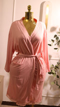 Pink Loungewear With Lace Trim