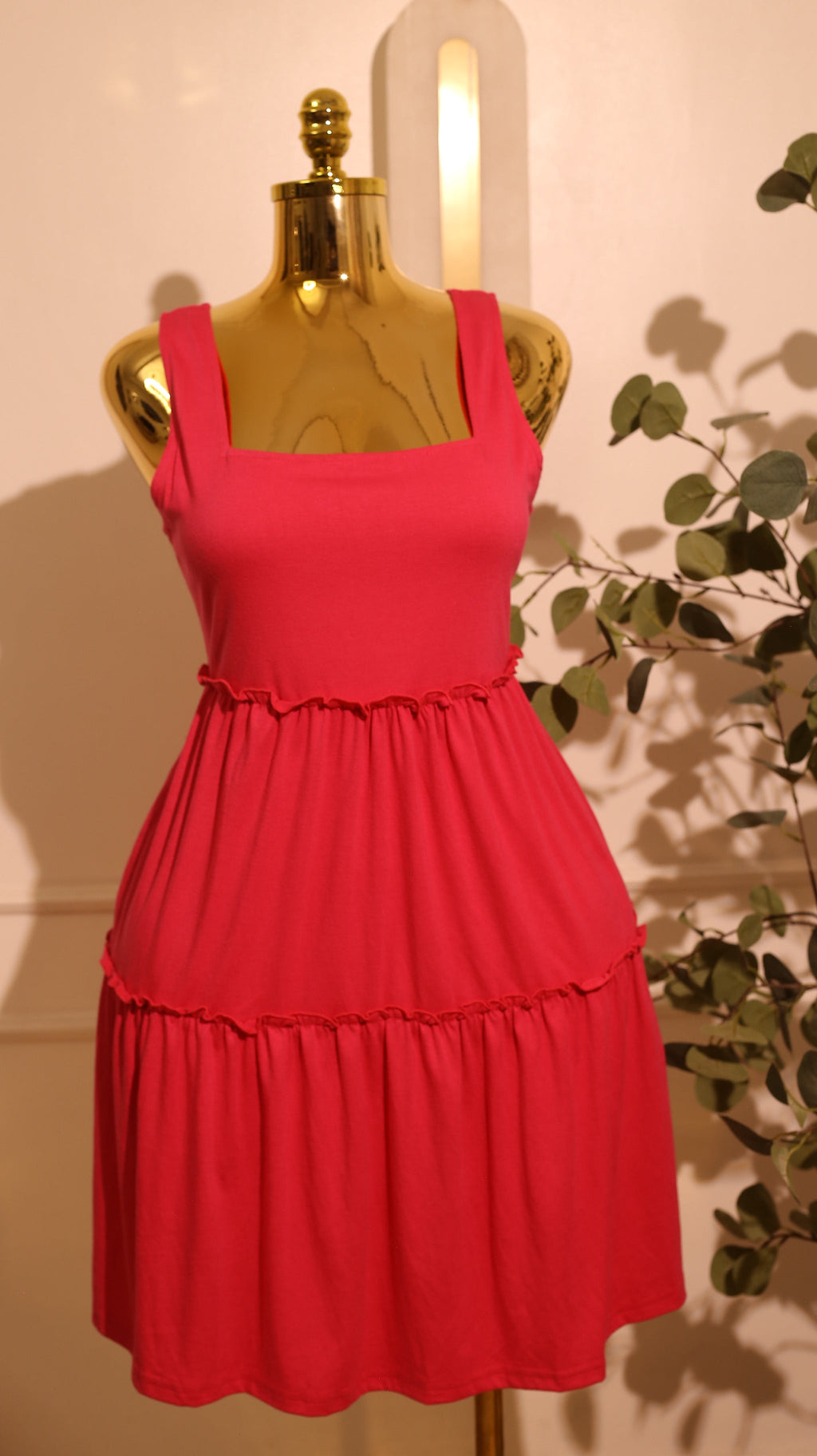 Pink Strappy Mini Dress – Medium