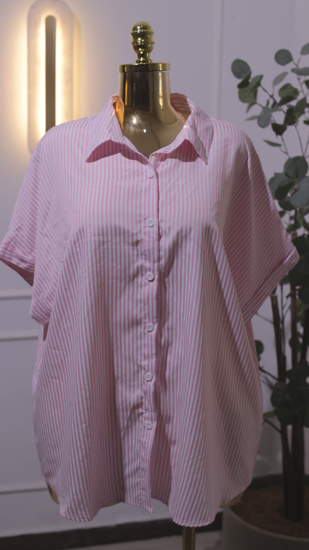 Pink Stripe Poplin Shirt