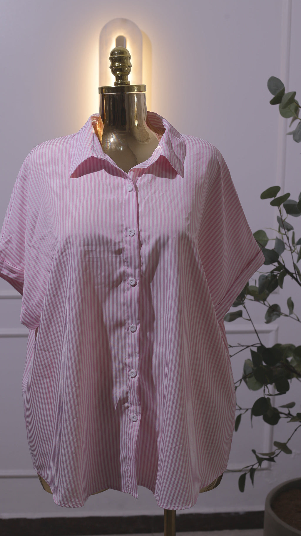 Pink Stripe Poplin Shirt