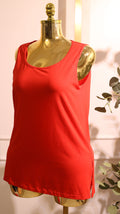 Plain Red Sleeveless Tank Top
