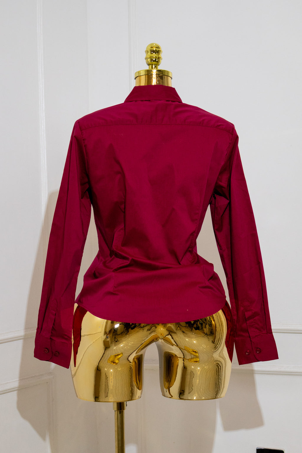 Red Button-Down Blouse
