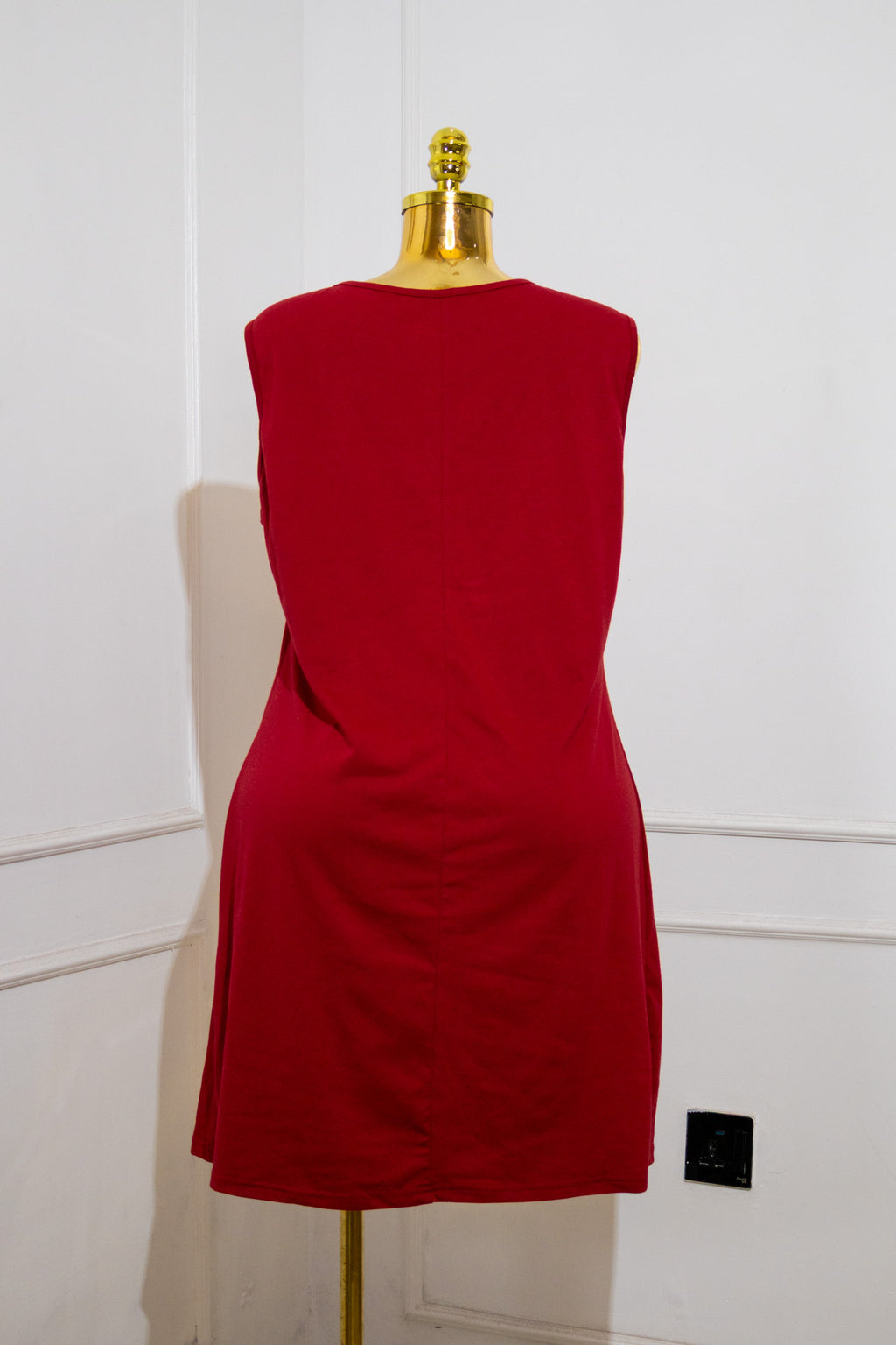 Red Eyelet Sleeveless Blouse