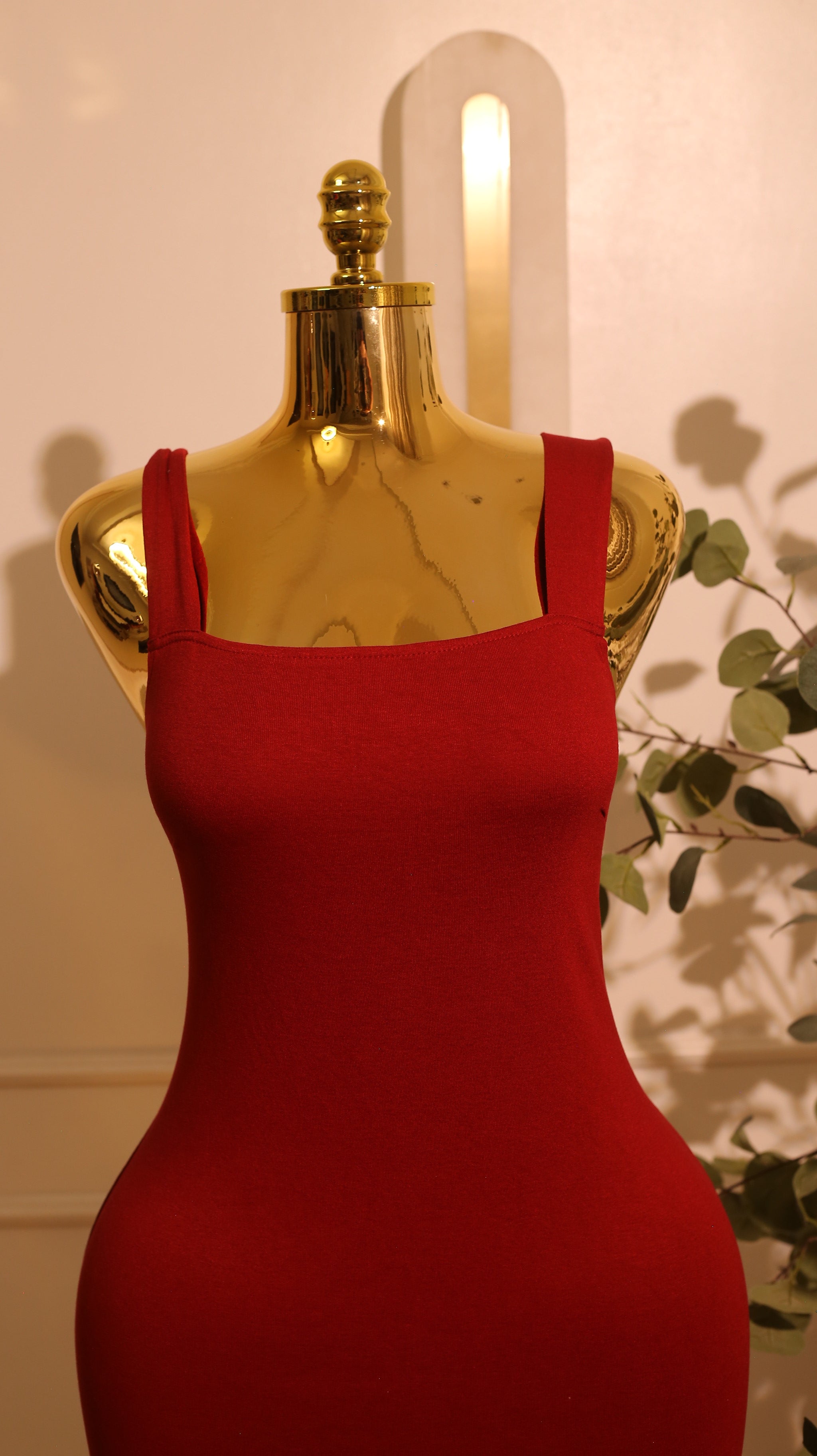 Red Midi Bodycon Dress