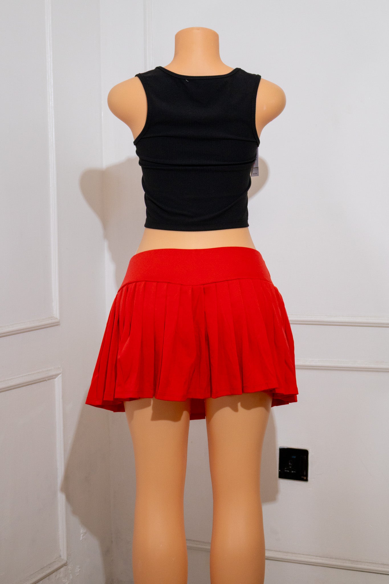 Red Pleated Tennis Skirt