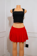Red Pleated Tennis Skirt