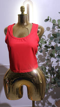 Red Ribbed Racerback Crop Tank Top