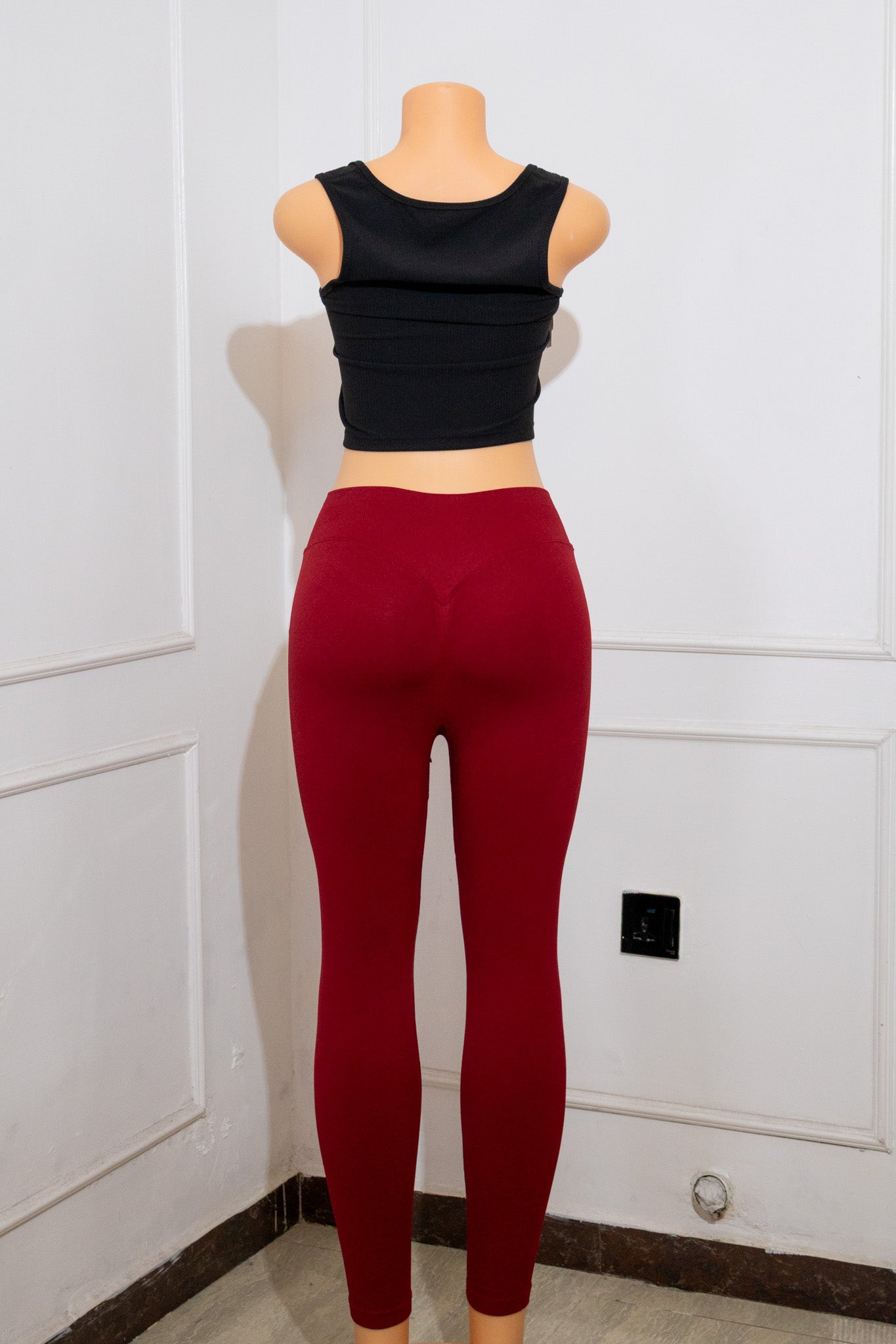Red Seamless High-Waisted Leggings