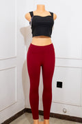 Red Seamless High-Waisted Leggings