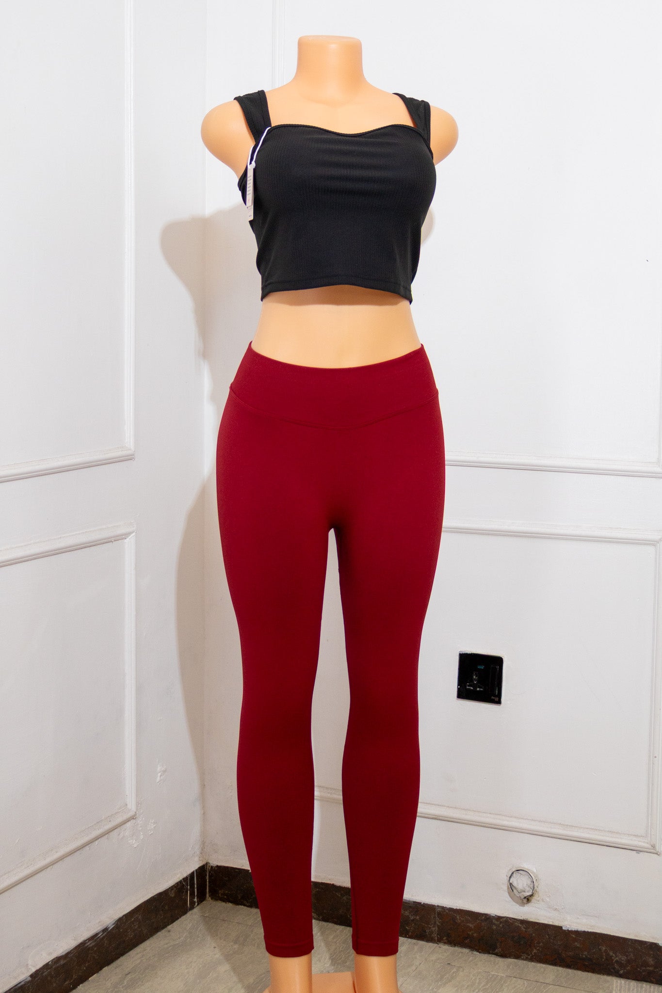 Red Seamless High-Waisted Leggings