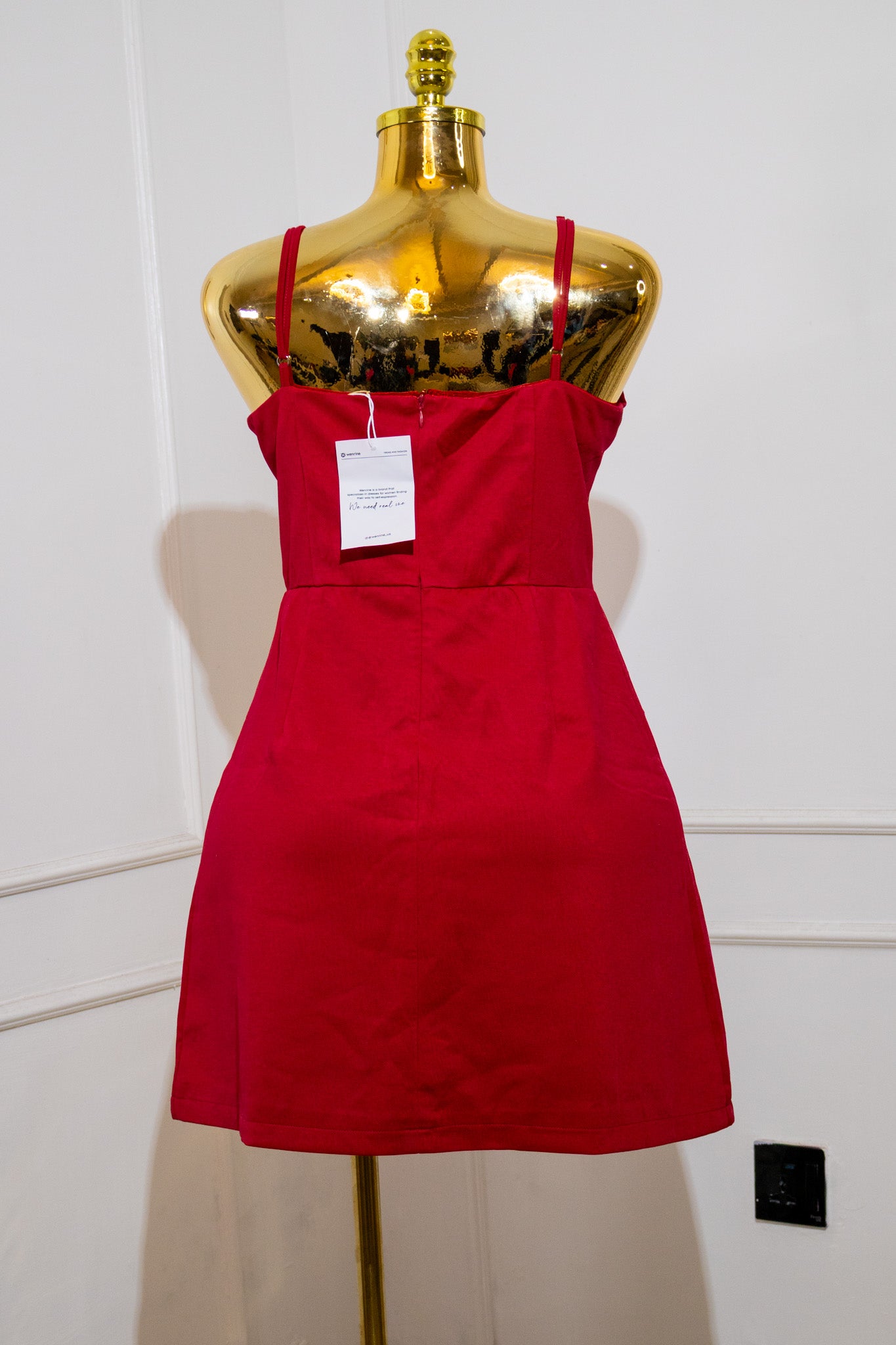 Red Spaghetti Strap Mini Dress