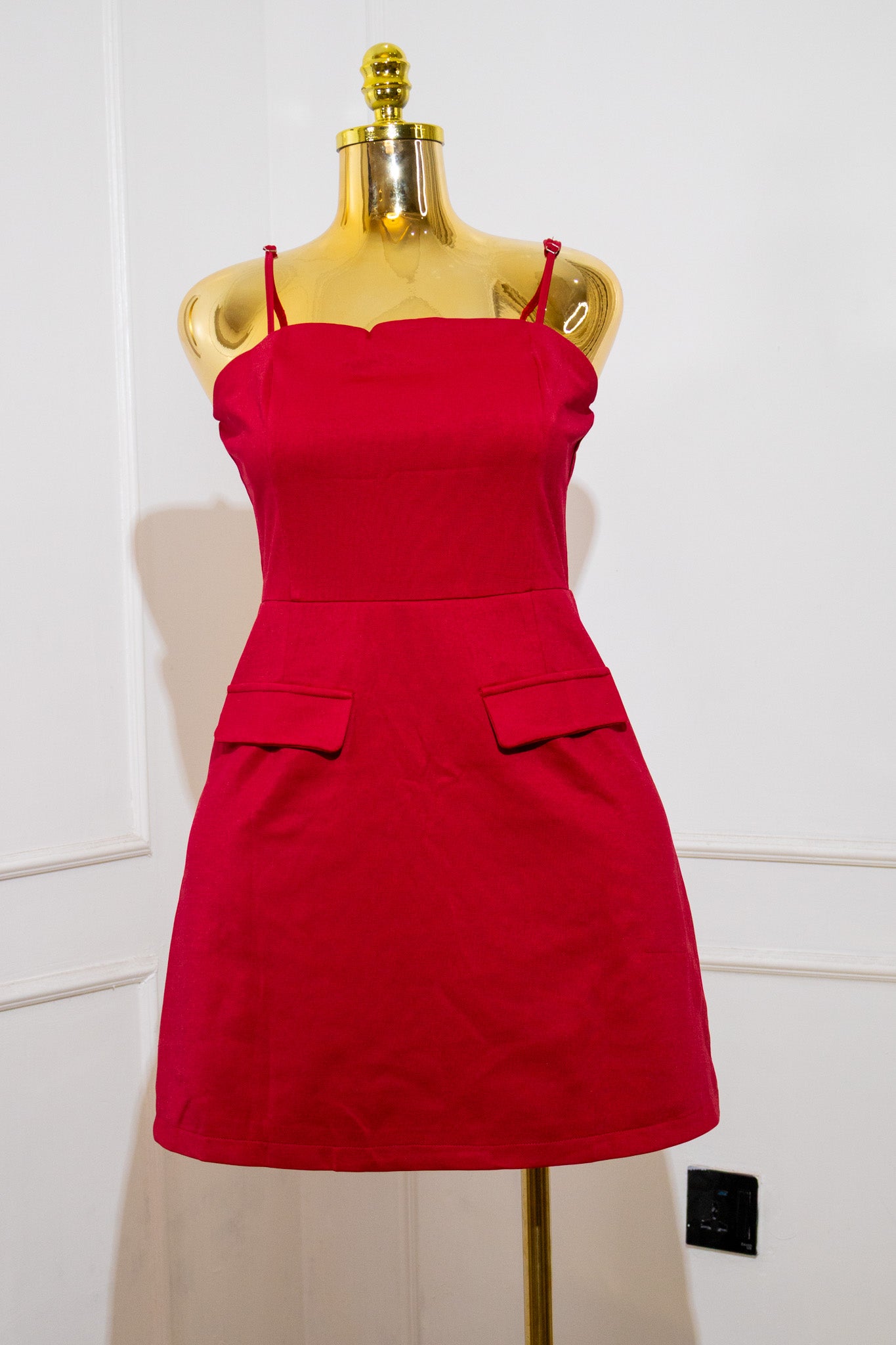 Red Spaghetti Strap Mini Dress