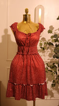 Red Speckle Off-Shoulder Mini Dress (Medium)