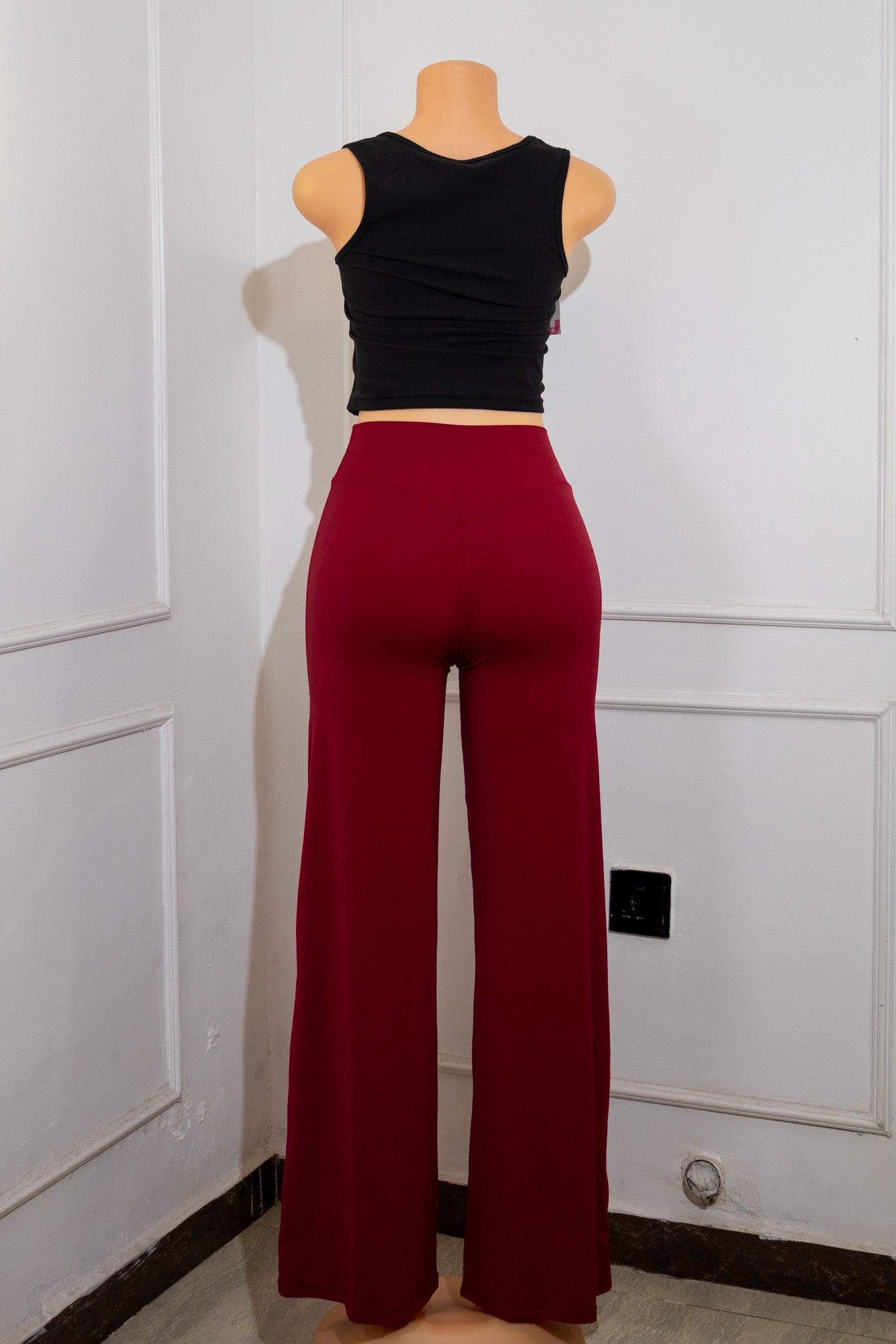 Red Straight-Leg Active Pants