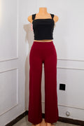 Red Straight-Leg Active Pants