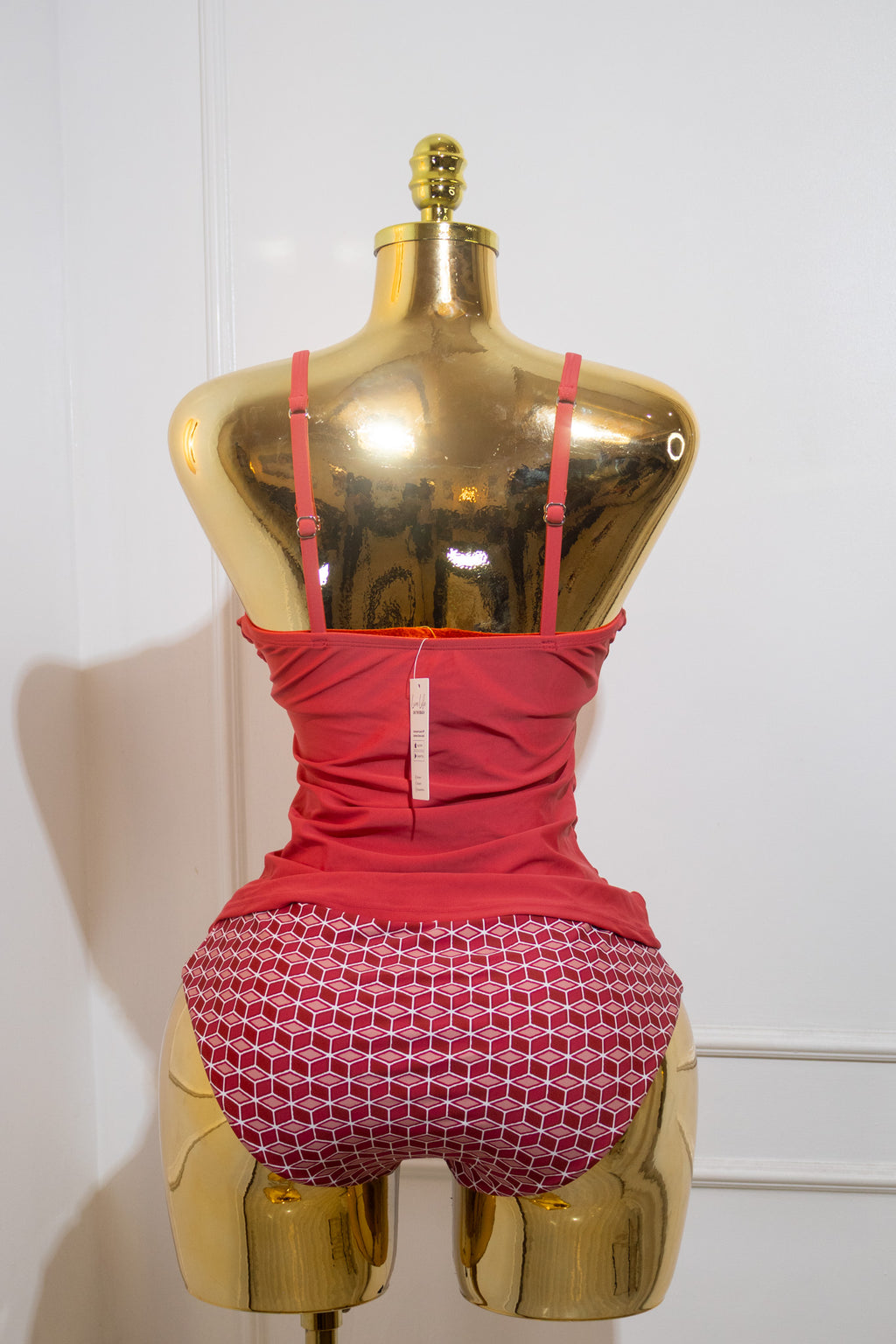Red Tankini Swimsuit Set