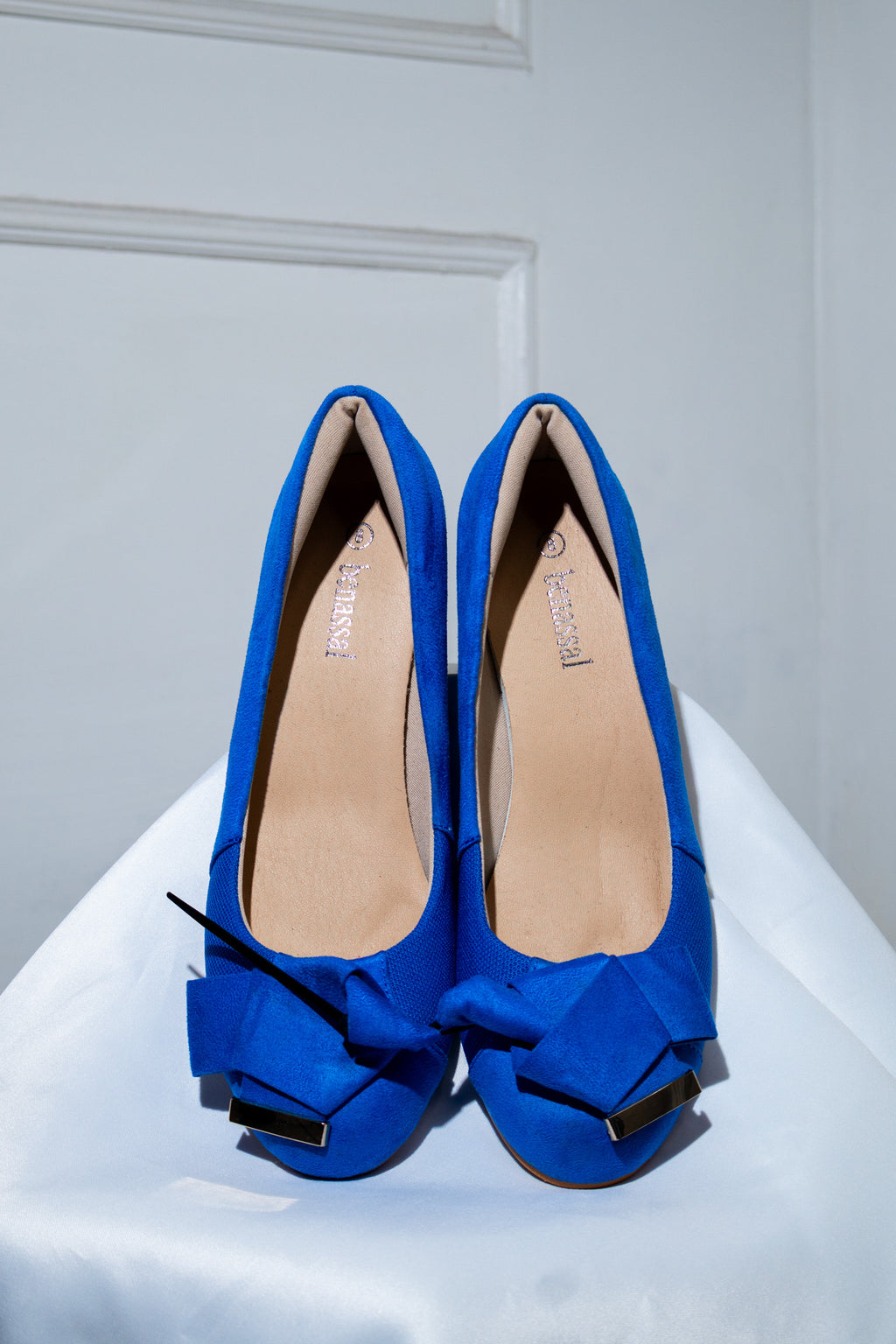 Royal Blue Suede Bow Pumps