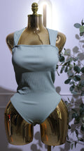 Sage Green Ribbed One-Piece Bodysuit