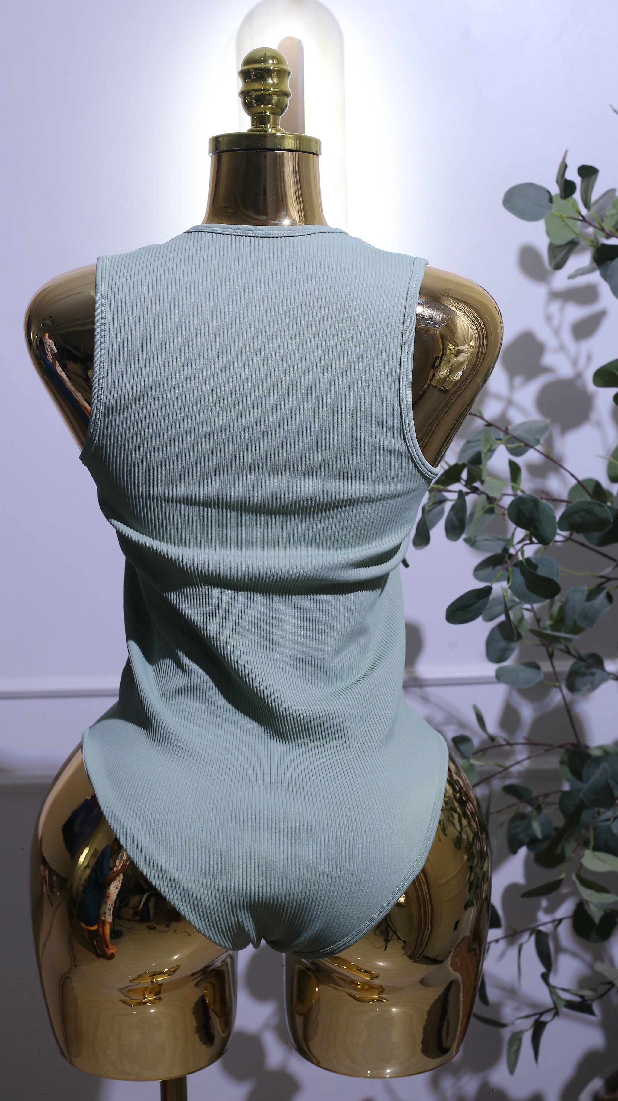 Sage Green Ribbed One-Piece Bodysuit