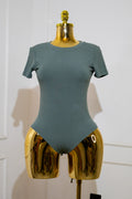 Sage Green Short-Sleeve Bodysuit