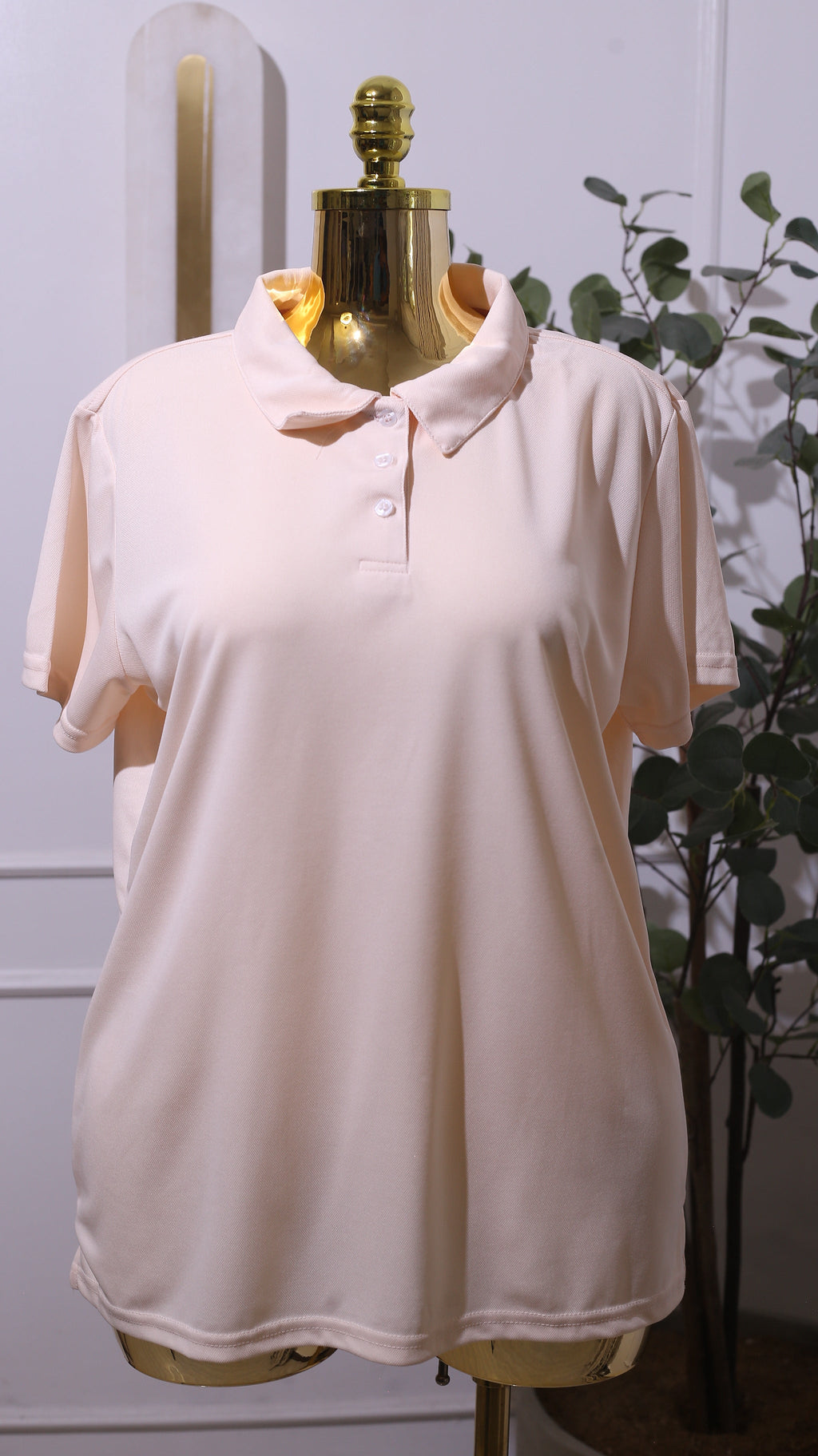 Short-sleeve Polo Shirt In A Light Pink Or Beige Color