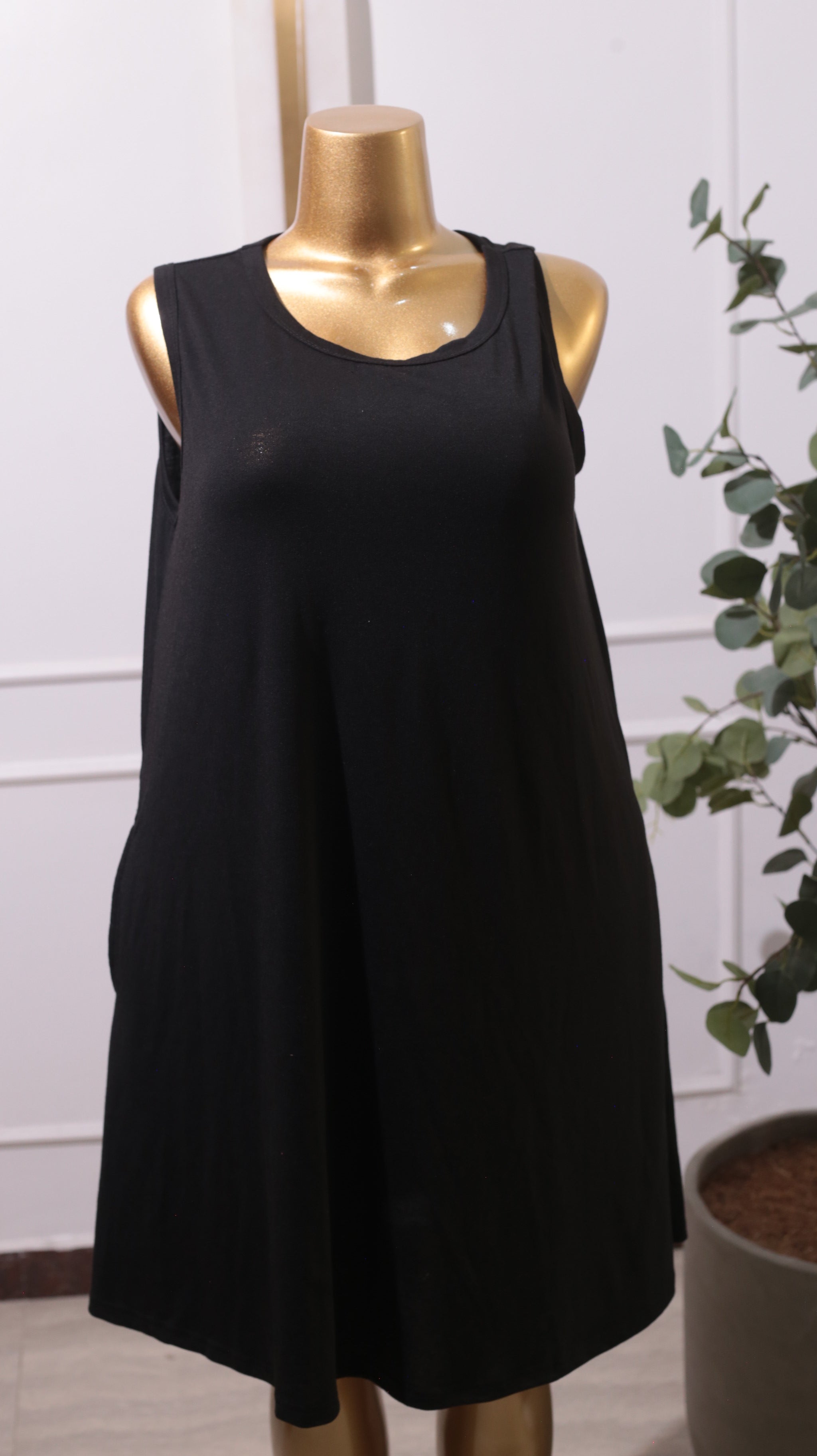 Sleeveless Black Dress Or Tank Dress